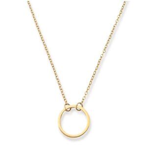 HenriGirl Evie 18K Gold Plated Stainless Steel Evie 18" Chain Circle Necklace